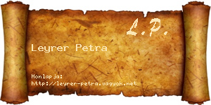 Leyrer Petra névjegykártya